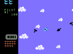 Time Pilot (ColecoVision) screenshot: Gameplay on the first level