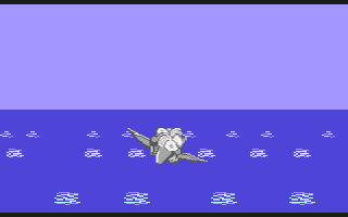 After Burner (Commodore 64) screenshot: I've been hit! I'm going down!