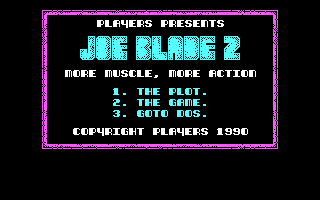 Joe Blade II (DOS) screenshot: Title screen