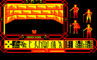 Inquisitor: Shade of Swords (Amstrad CPC) screenshot: Picking up some armor.