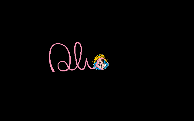 Uchū Kaitō Funny Bee (PC-98) screenshot: Alice is drawing Alice Soft logo