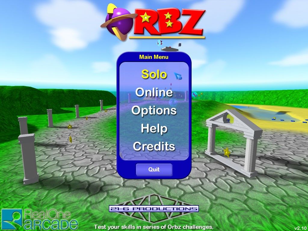 Orbz (Windows) screenshot: Main menu