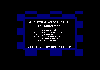 La Aventura Original (Amstrad CPC) screenshot: Title screen and credits for part 1
