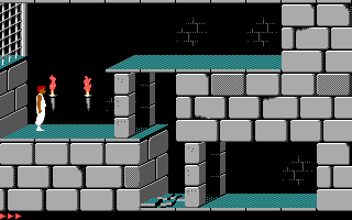 Prince of Persia (DOS) screenshot: Thrown in the dungeon (EGA)