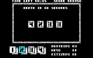 Joe Blade II (DOS) screenshot: Defuse the bomb in 60 seconds!