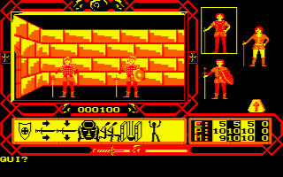 Inquisitor: Shade of Swords (Amstrad CPC) screenshot: Oh no. Eddy died.