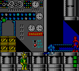 Spider-Man: Return of the Sinister Six (Game Gear) screenshot: If you wait enough time, elecro will loose all his energy by firing those lighnings, making it easier to beat him.