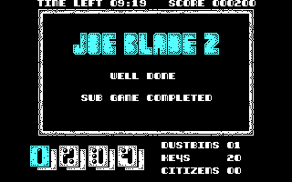 Joe Blade II (DOS) screenshot: Success!