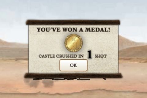 Crush the Castle (iPhone) screenshot: Won the gold medal.