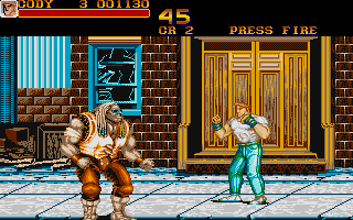 Final Fight (Atari ST) screenshot: First Boss