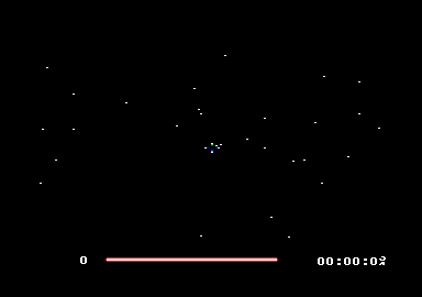 Dark Star (Amstrad CPC) screenshot: Starting in space.