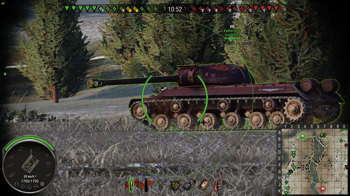 World of Tanks: Fatherland IS-3A Loaded (PlayStation 4) screenshot: Zoom in on the side view of an allied Fatherland tank