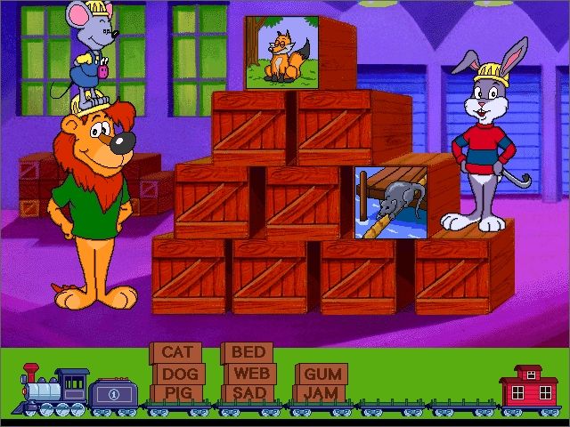 Reader Rabbit's Reading 1 (Windows) screenshot: Matchup; at level one the player need only match pictures and hear the word from Reader Rabbit