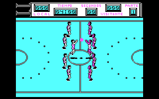 Golden Basket (DOS) screenshot: The match begins (CGA)