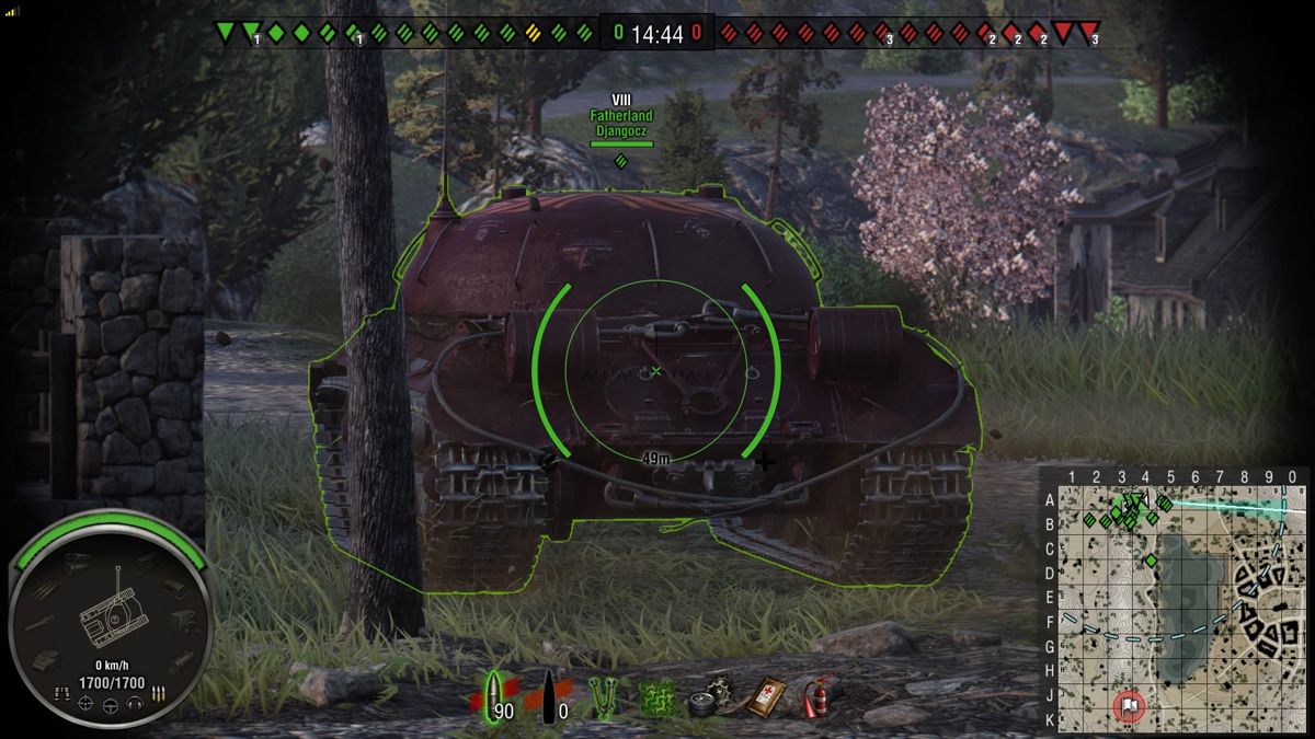 World of Tanks: Fatherland IS-3A Loaded (PlayStation 4) screenshot: Full back view of an allied Fatherland tank