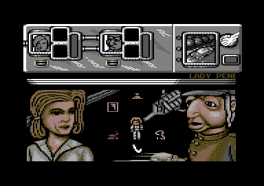 Thunderbirds (Commodore 64) screenshot: Opening screen for the bank job mission.