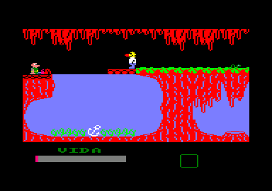 Sir Fred (Amstrad CPC) screenshot: I don't know how to get to him.
