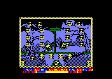 Super Seymour Saves the Planet (Amstrad CPC) screenshot: Level 1 (128k version)