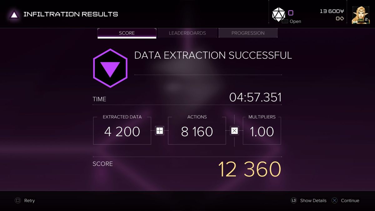 Deus Ex: Mankind Divided (PlayStation 4) screenshot: Breach - Mission score