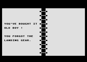 Spitfire '40 (Atari 8-bit) screenshot: You bought it, old boy!