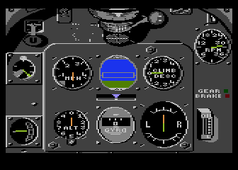 Spitfire '40 (Atari 8-bit) screenshot: Looking at the gauges.