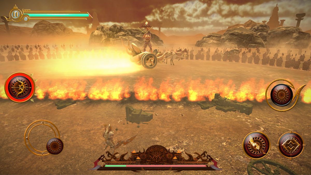 LoA (iPad) screenshot: Abhimanyu fighting against Karna