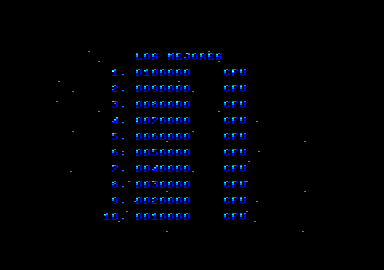 Soldier of Light (Amstrad CPC) screenshot: The high scores.