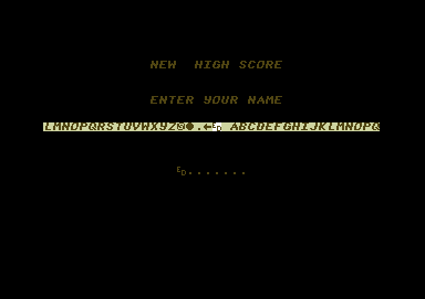 Ninja Spirit (Commodore 64) screenshot: I can enter my name for the high score.