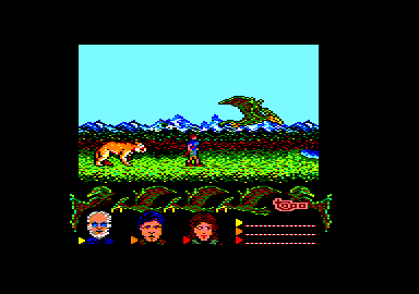 Viaje al centro de la tierra (Amstrad CPC) screenshot: A pterodactyl.