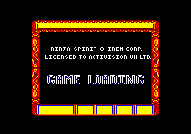 Ninja Spirit (Amstrad CPC) screenshot: Loading screen