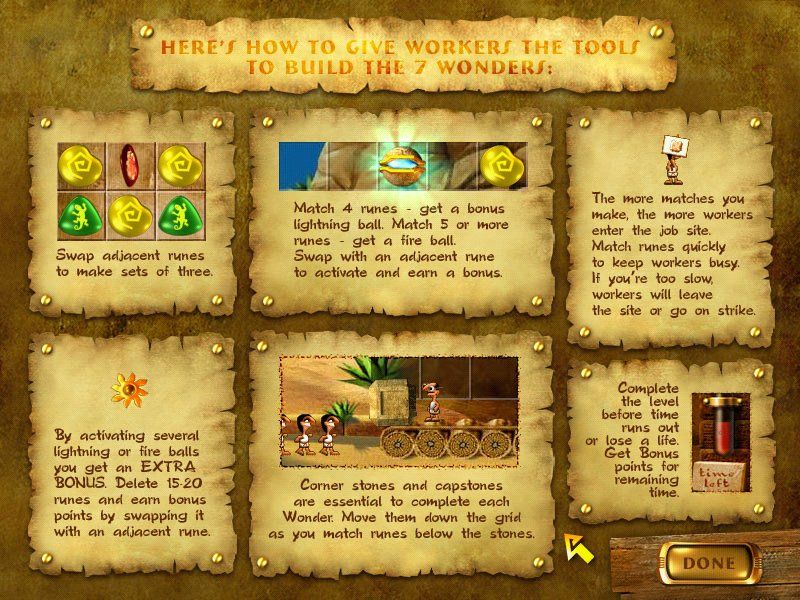 7 Wonders of the Ancient World (Windows) screenshot: Instructions