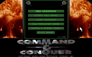 Command & Conquer: The Covert Operations (DOS) screenshot: Main menu