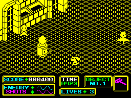 Bomb Scare (ZX Spectrum) screenshot: Picked up a hammer, that should come in handy