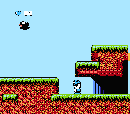 Ufouria: The Saga (NES) screenshot: Mysterious cave entrance