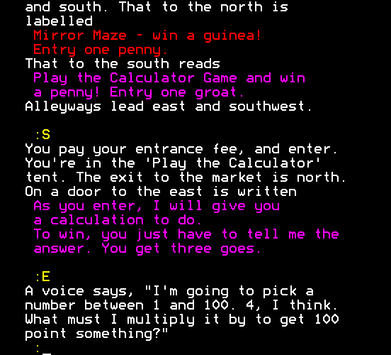 Giant Killer (BBC Micro) screenshot: Time for some quick cash!
