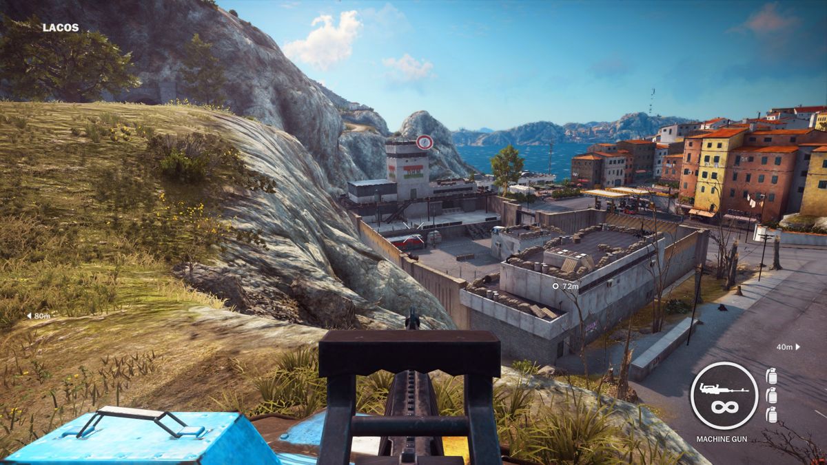 Just Cause 3 (Windows) screenshot: I'm getting ready to liberate another town