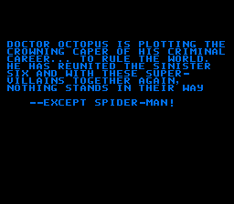 Spider-Man: Return of the Sinister Six (NES) screenshot: Game intro