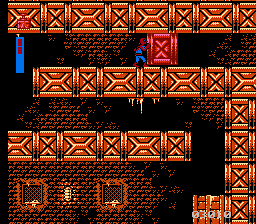 Spider-Man: Return of the Sinister Six (NES) screenshot: A blocked way. You already have a detonator, maybe you'll need some explosives.