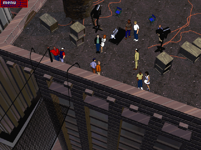Marvel Comics Spider-Man: The Sinister Six (DOS) screenshot: On the rooftop...