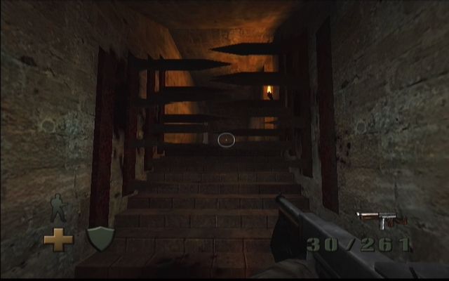 Return to Castle Wolfenstein: Tides of War (Xbox) screenshot: Traps are everywhere in the tombs.