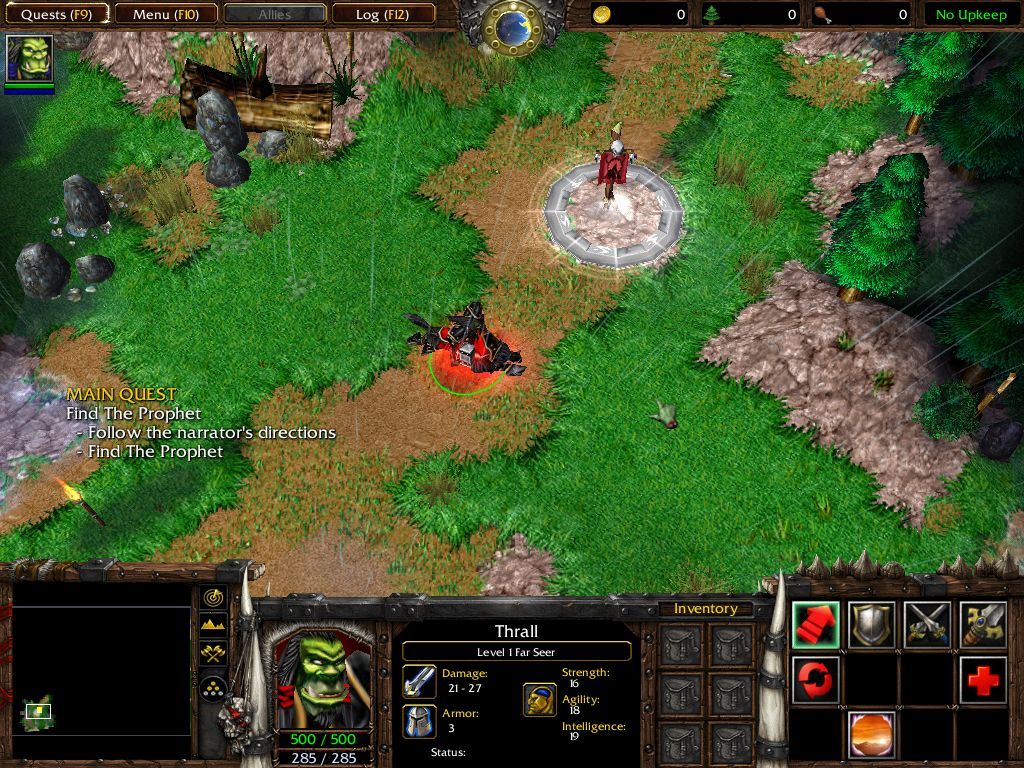 WarCraft III: Reign of Chaos (Windows) screenshot: You will always have some hero to command, which can gain experience points and grow stronger from level to level.