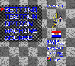 Nakajima Satoru Kanshū F1 Super License (Genesis) screenshot: Test mode menu