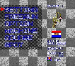 Nakajima Satoru Kanshū F1 Super License (Genesis) screenshot: Spot mode menu