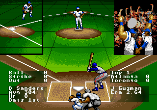 R.B.I. Baseball '93 (Genesis) screenshot: At bat