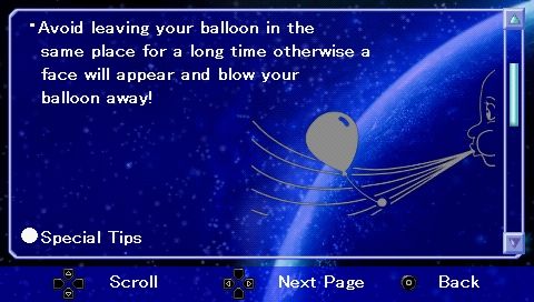 Taito Legends: Power-Up (PSP) screenshot: Crazy Balloon: instructions