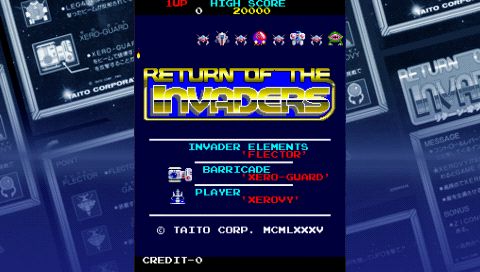 Taito Legends: Power-Up (PSP) screenshot: Return of the Invaders