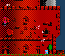 Milon's Secret Castle (NES) screenshot: Stay outside for too long and you won't be safe any more
