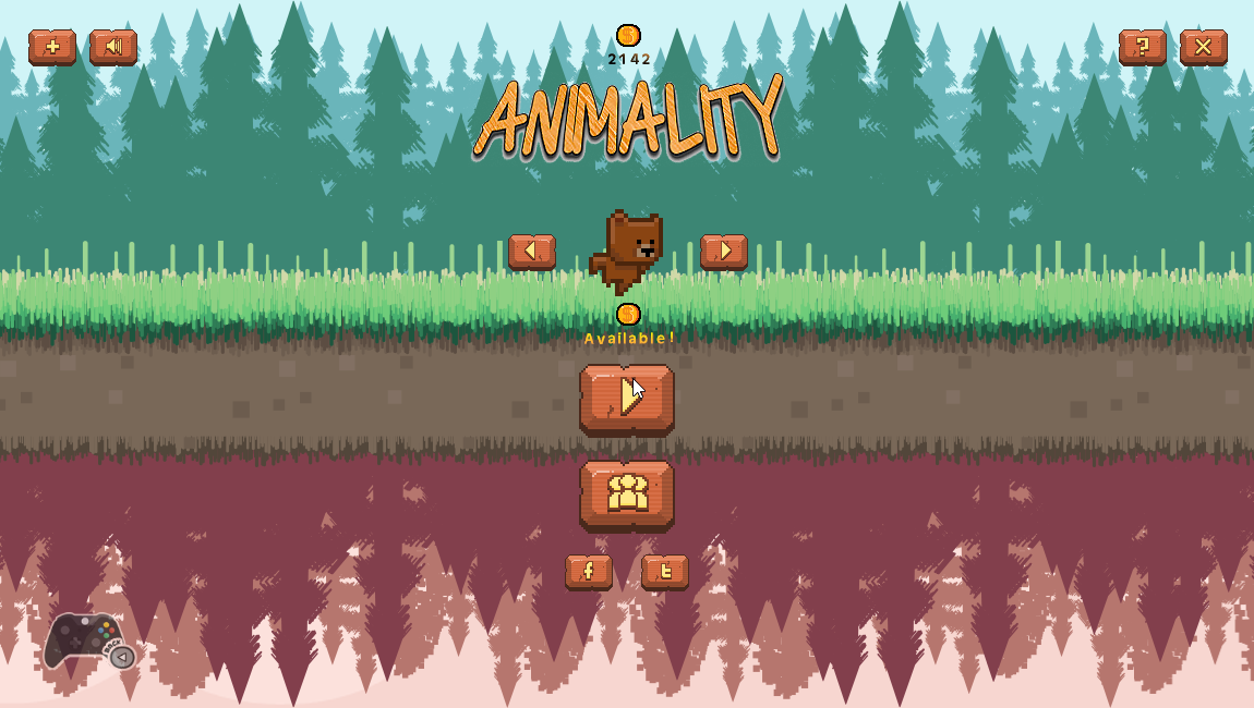 Animality (Windows) screenshot: The player may choose one of several animals to play as.