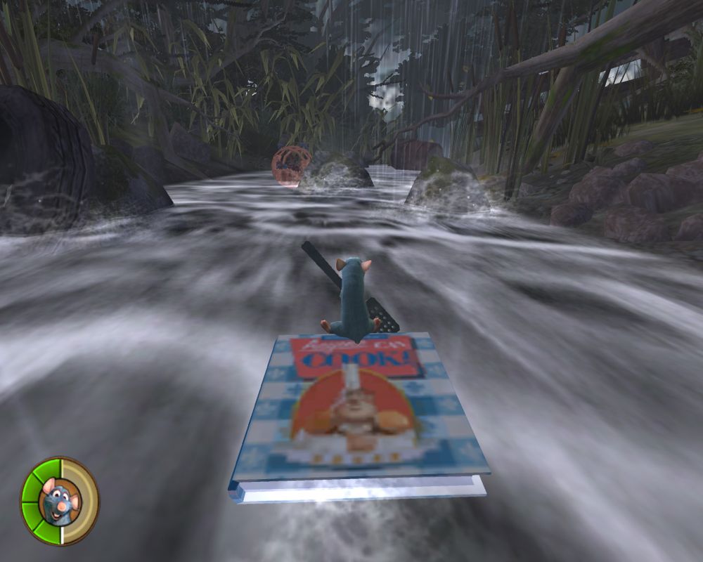 Disney•Pixar Ratatouille (Windows) screenshot: Following the other rats in the river mission