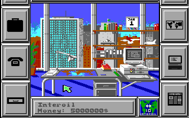 Black Gold (DOS) screenshot: in your office